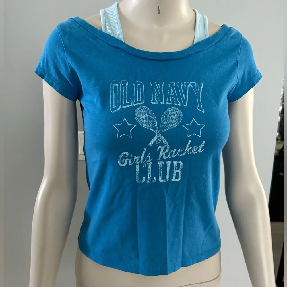 🦋 5/$25 - Old Navy Girls Racket Club Tee - Size XL - VTG Summer 2005 Collection - Picture 14 of 14